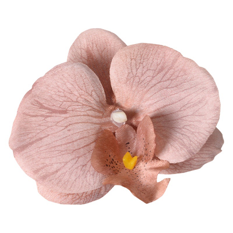 Película blanca Phalaenopsis flor cabeza pétalo simulación flor accesorios tocado horquilla diy flor decorativa de boda hecha a mano
