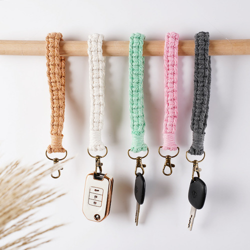 Hand-knitted simple wrist strap key chain pendant INS accessories Amazon bracelet key ring gift gift