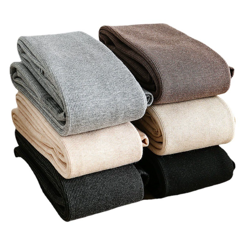 Леггинсы женские весенние, осенне-зимние на флисовой подкладке толстой нитью тонкие черно-серые внутренняя и верхняя одежда длинные брюки теплые колготки