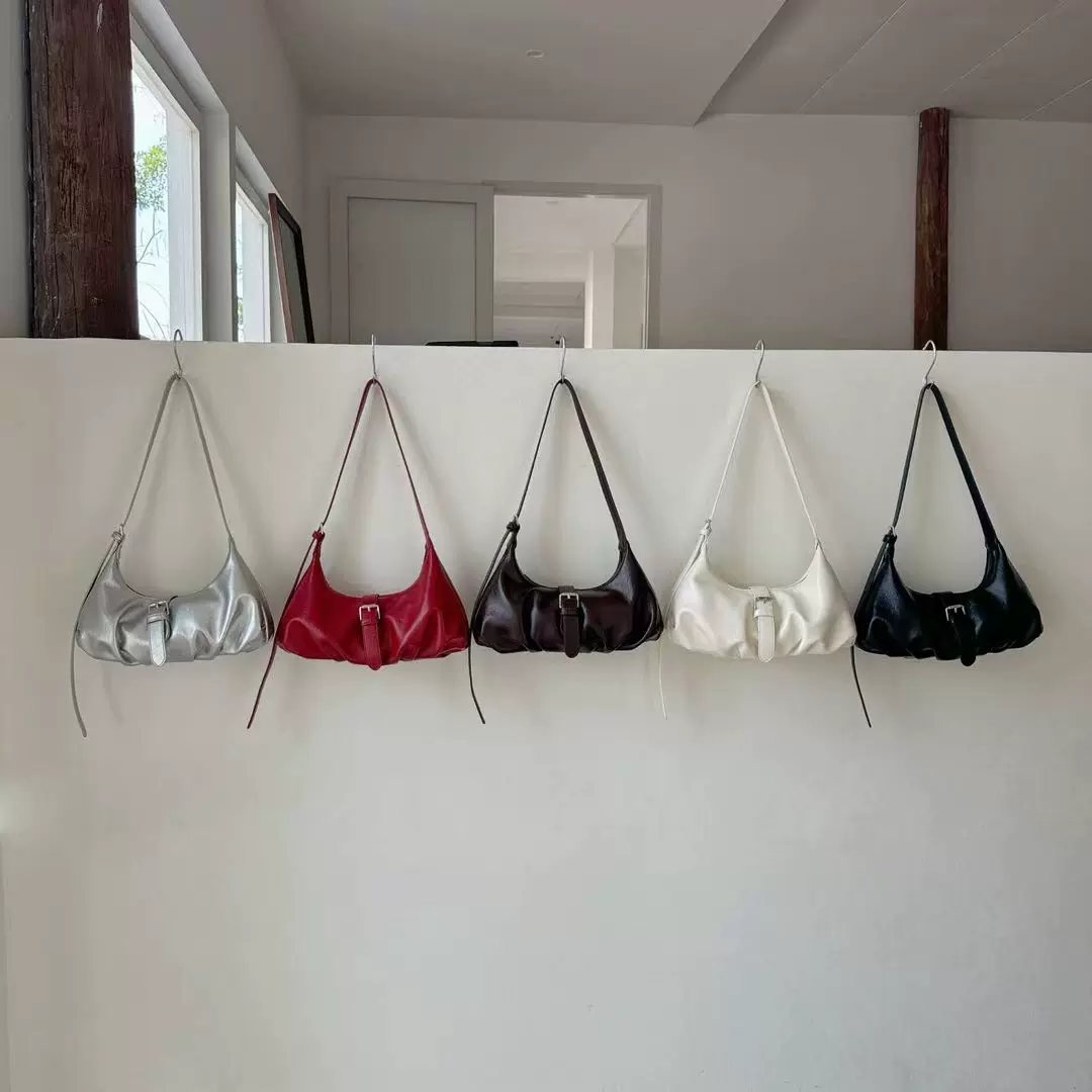 简约手提包2025新款小众设计褶皱云朵包轻奢高级感单肩包腋下包包