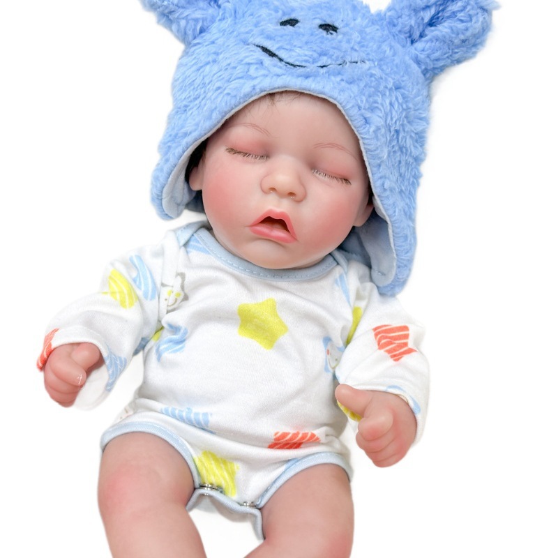 Bebés gemelos pesados muñecas color de piel bebé 1 simulación dibujada a mano suave 3D recién nacido muñeca de 2 pulgadas muñeca de tela de cama