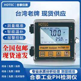 台湾HOTEC合泰PH-101酸碱PH计检测仪 可在线监测水质分析仪表电极