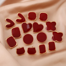 2024新款秋冬时尚轻奢安可拉红滴油耳饰小众设计ins风高级感耳钉