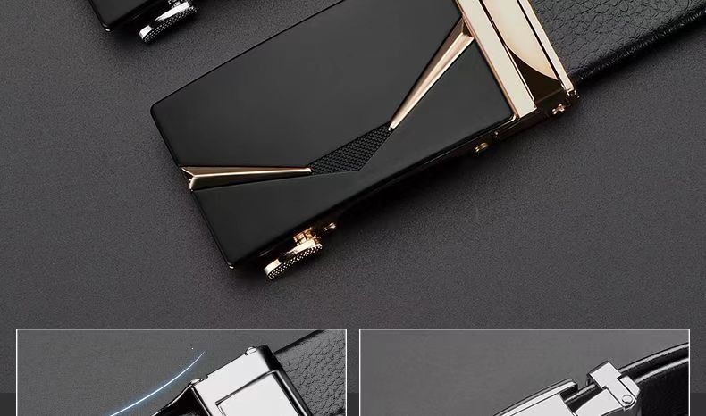 Top Layer Cowhide Men's Belt Trendy Automatic Buckle Waistband Men's Fashion Premium Casual Business Trouser Belt