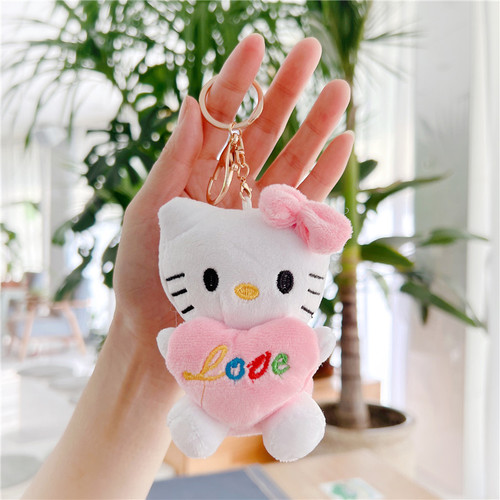 KT cat doll small pendant plush toy cute cat doll wholesale popular keychain bag pendant