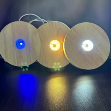円形水晶発光木台座実木LED小夜灯香薫夜灯プレゼント置物|undefined