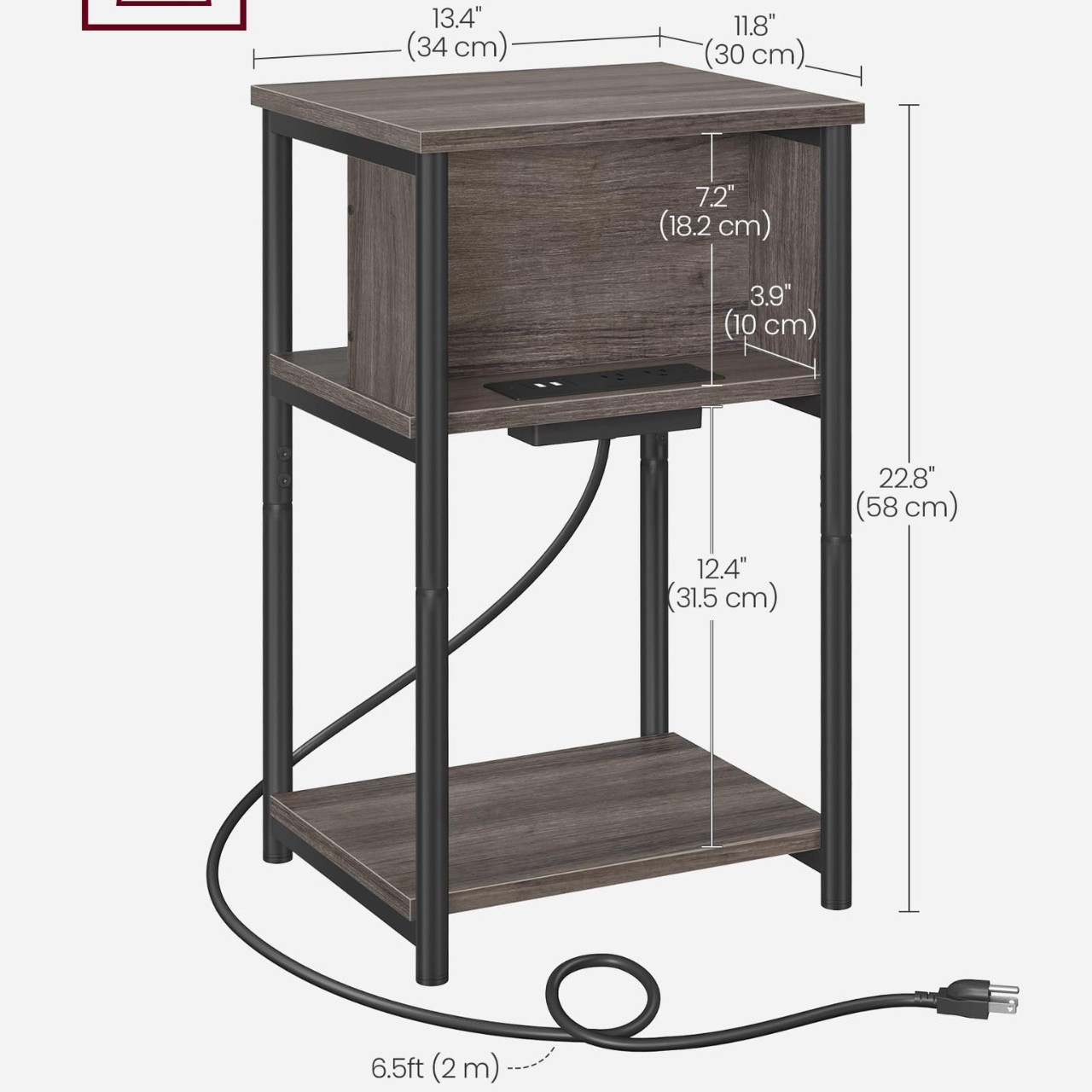 American moderno simple sofá de sala de estar cuadrado gabinete lateral hierro forjado hogar dormitorio esquina de mesilla de cama