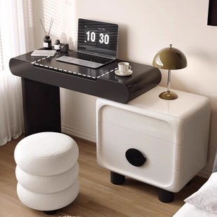 Solid Wood Dresser and Cupboard Integrated Bedroom Retro Cream Style Small Apartment Flip-Top Dressing Table High-End Storage Cabinet