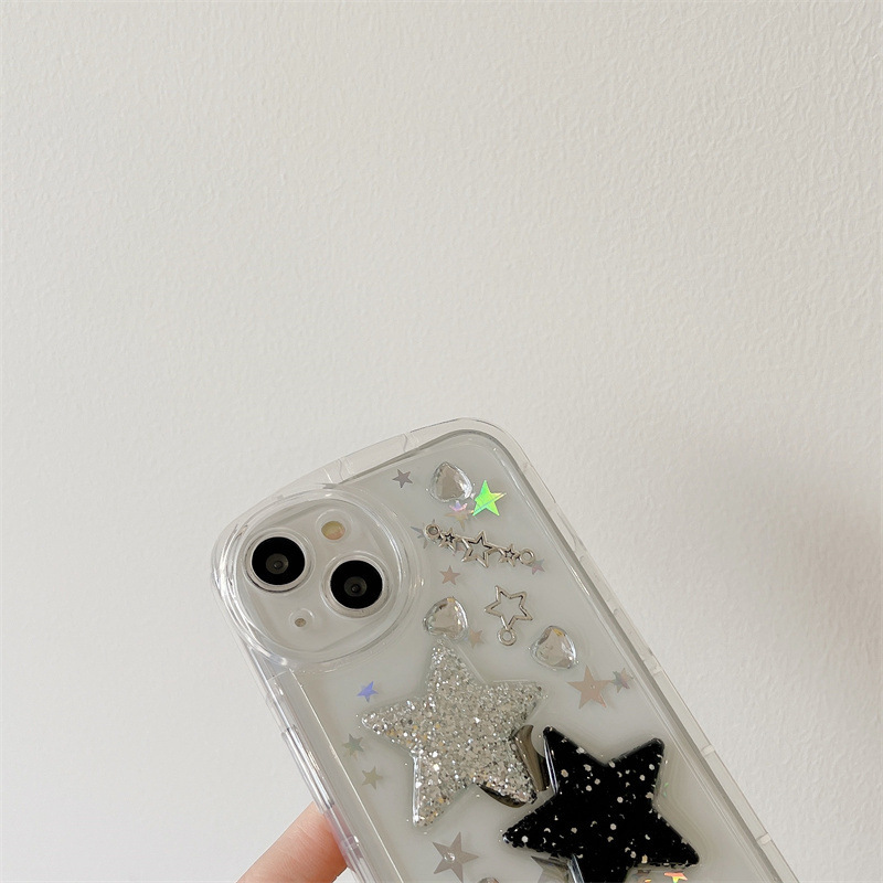 50g Weight iPhone Applicable Brands Tpu Material Pentagram, Heart Shape Pattern Cute, Sweet Style Cute Sweet Pentagram Heart Shape Tpu   Phone Cases 3