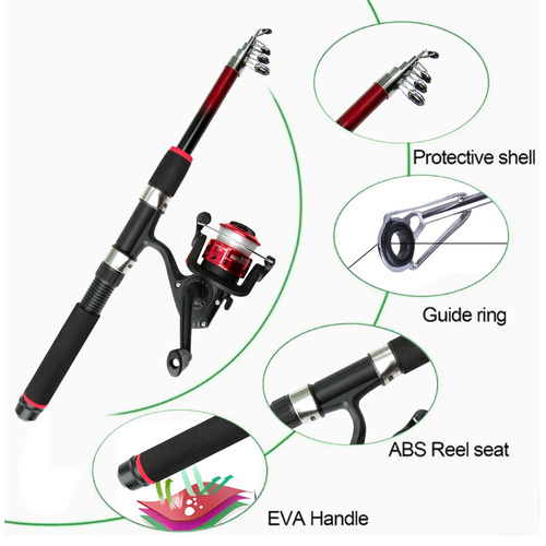 Spinning Rod Complete Beginner Long Distance Set Glass Fiber Fishing Rod Fishing Bait Hook Line Fishing Tackle Cross-border Wholesale