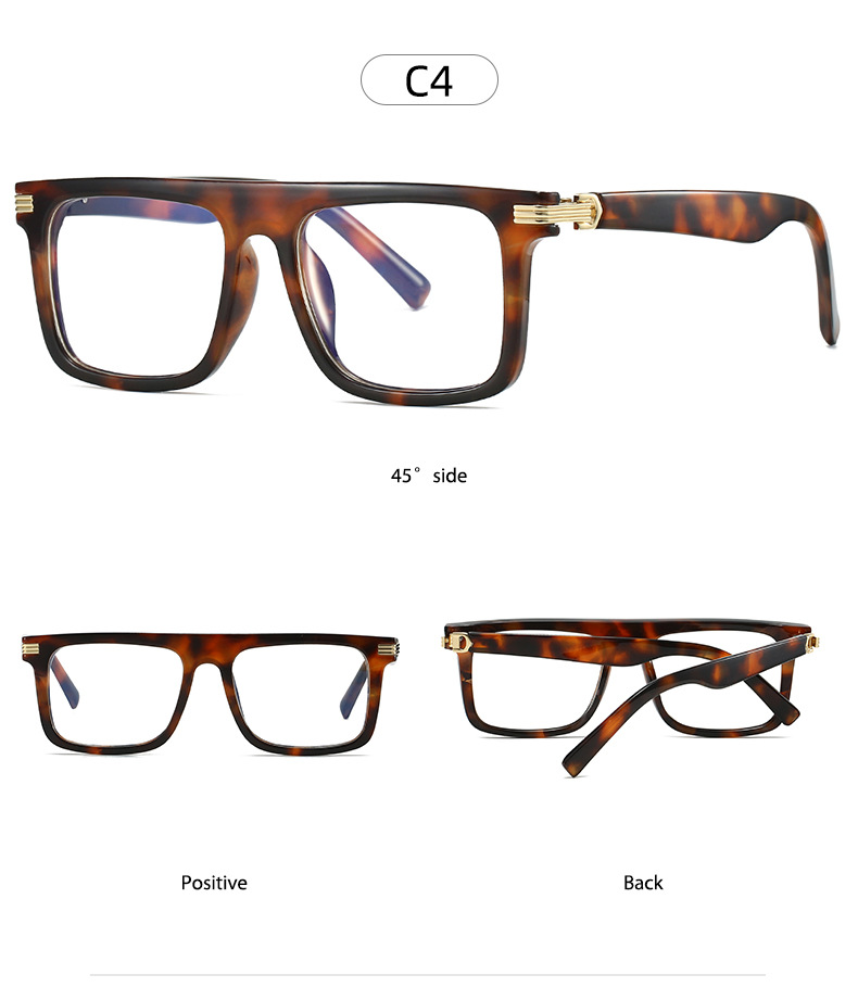 Retro Square Reading Glasses Men's Non-prescription Frame Versatile_voghion.com