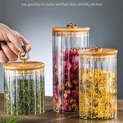 ストライプリング缶茶葉缶陳皮貯蔵缶キッチン雑穀茶葉収納缶小食缶蓋付き密封缶