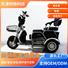 跨境外贸三人接送孩子推拉电瓶车三轮车老人代步车炫酷电动三轮车