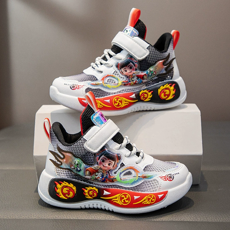 Детская спортивная обувь дышащая баскетбольная обувь для мальчиков летняя новая мультяшная сетевая обувь дикая мягкая подошва для мальчиков