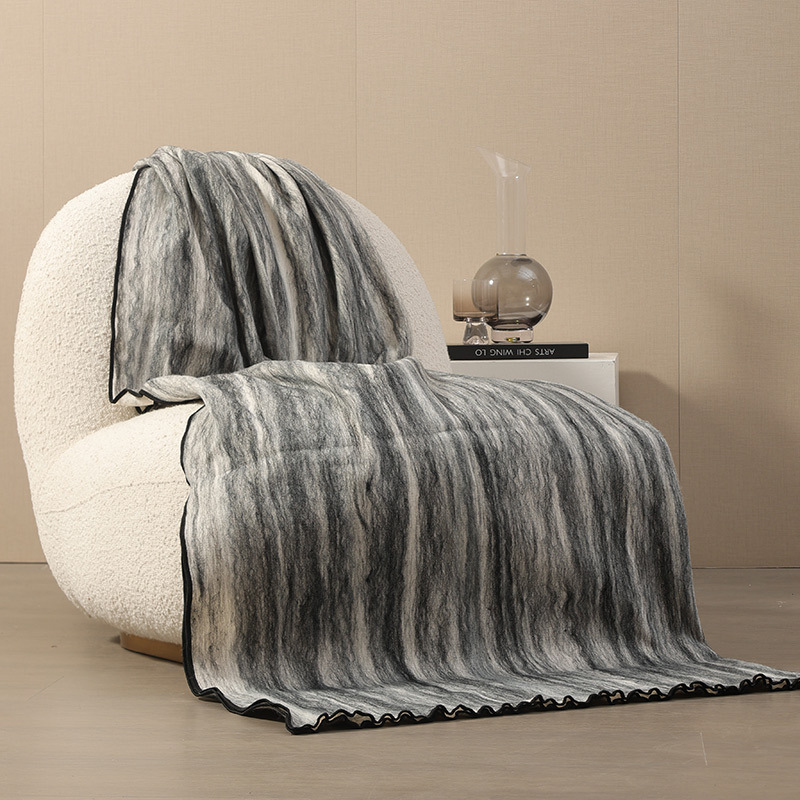 Modern simple smoke ash blanket hotel model room bed flag bed tail…