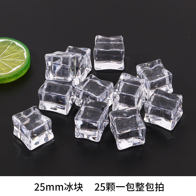 Cubo de hielo falso acrílico simulación cubo de hielo cuadrado transparente partículas de hielo de plástico Barra de piedra de cristal accesorios de tiro
