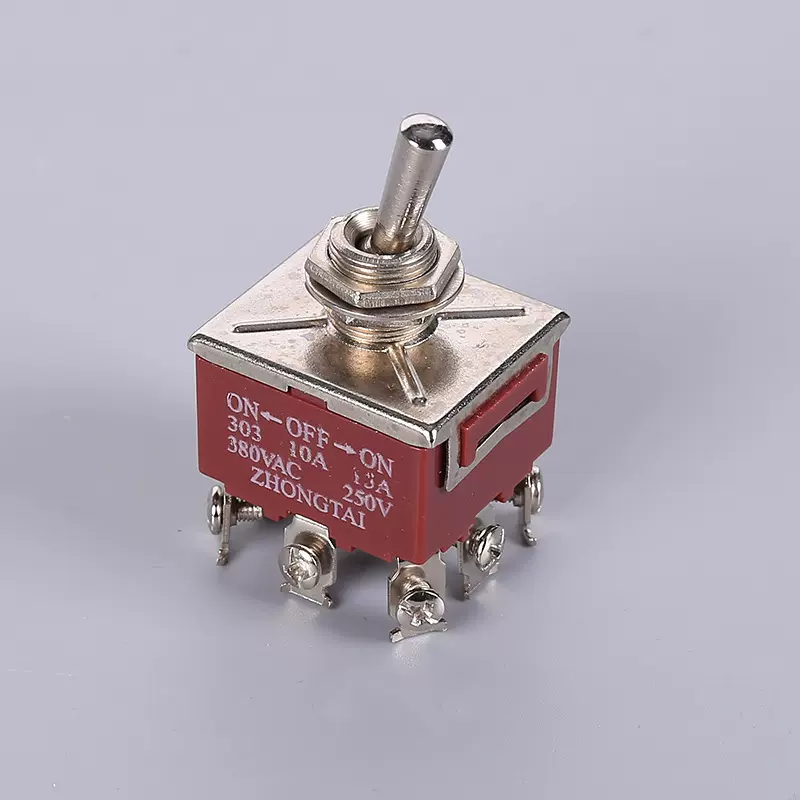 高寿命新型9脚3档摇头开关批发全铜银点摇臂钮子开关拨动扭子开关