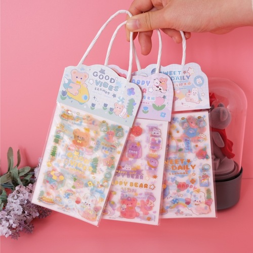 Wholesale notebook stickers cute tote bag stickers PET girl stickers creative cartoon stickers ins style notebook 