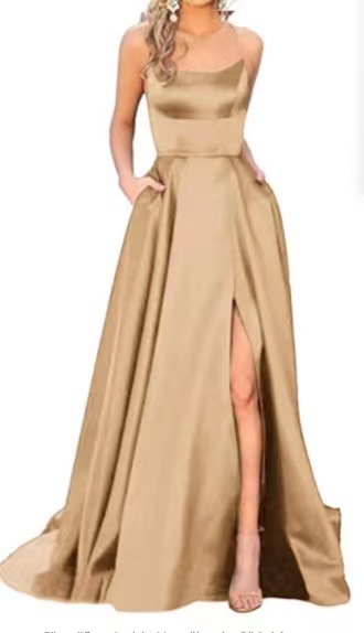 Party Dress Elegant U Neck Sleeveless Solid Color Maxi Long Dress Wedding Banquet Evening Party display picture 13