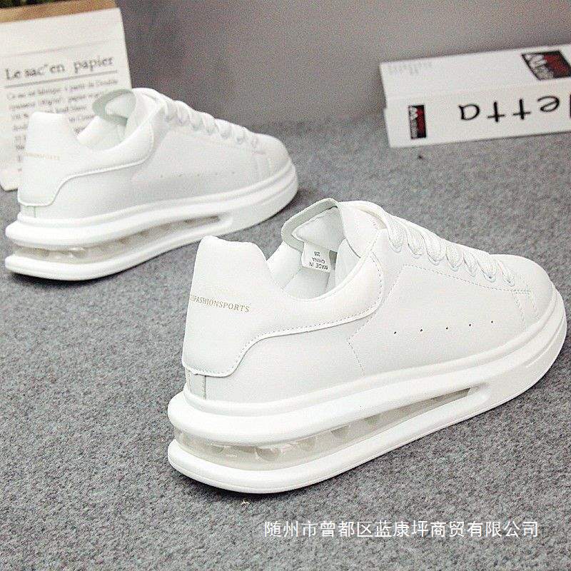 2025 Spring and Autumn Air Cushion White Shoes Men's Versatile Korean Sports Shoes Men's Sneakers Inner Heightening Casual Shoes Summer Breathable