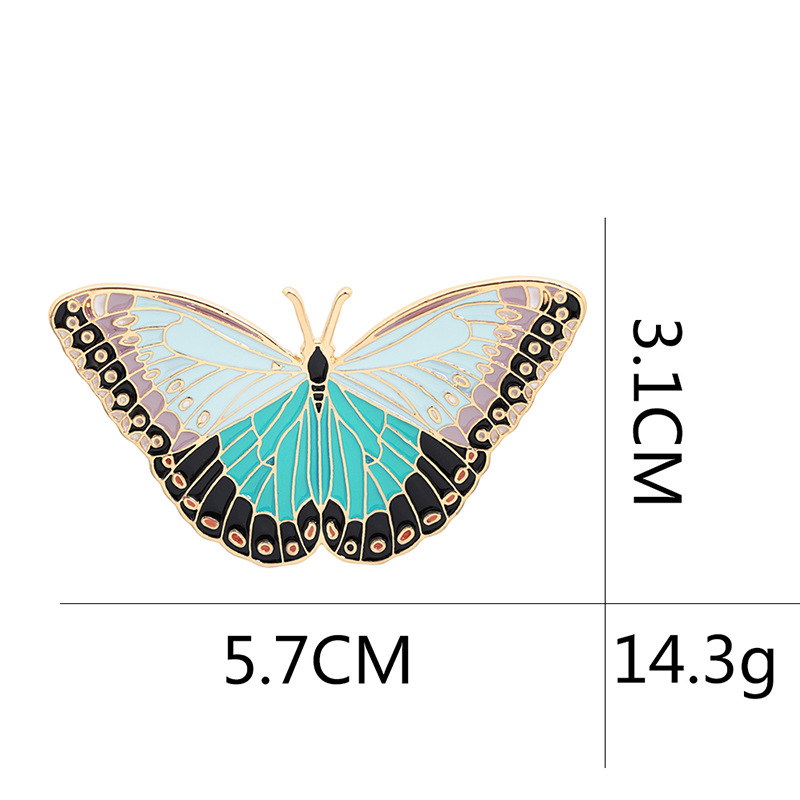 Broche/botón de mariposa con esmalte, aleación de zinc, diseño único