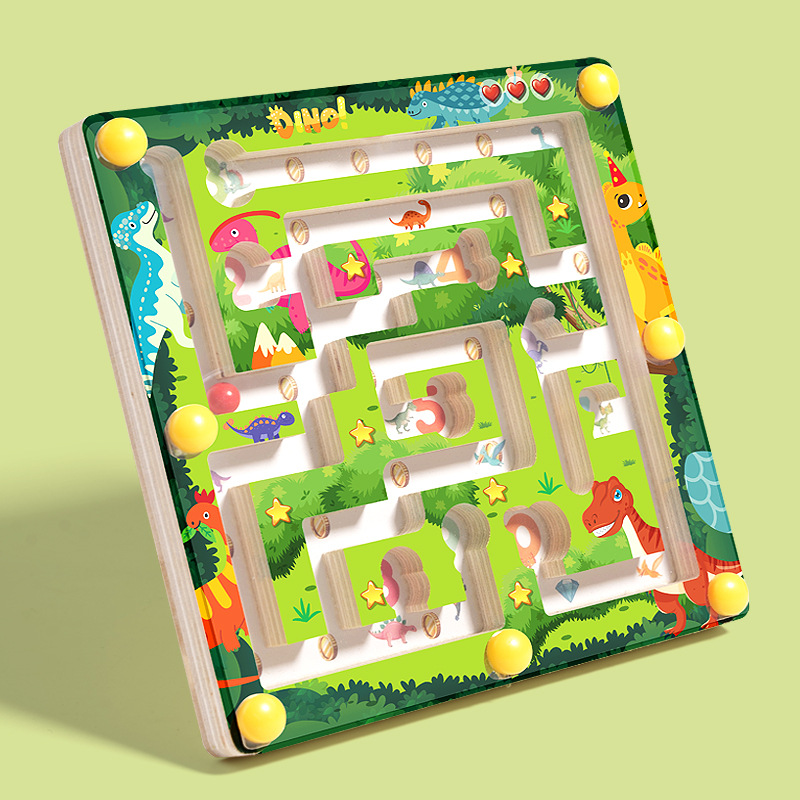 Rompecabezas para niños, bolígrafo magnético, laberinto digital, educación temprana Montessori, clasificación de color de madera, tablero de conteo, juguete con cuentas