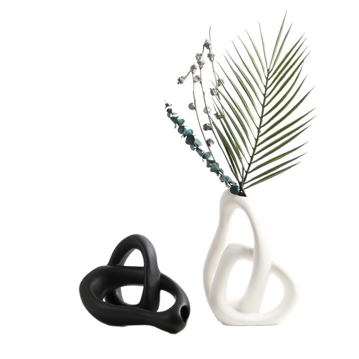 Decoración de jarrón de resina grande de estilo nórdico, mueble de TV creativo moderno de alta gama, arreglo floral seco, decoración hecha a mano