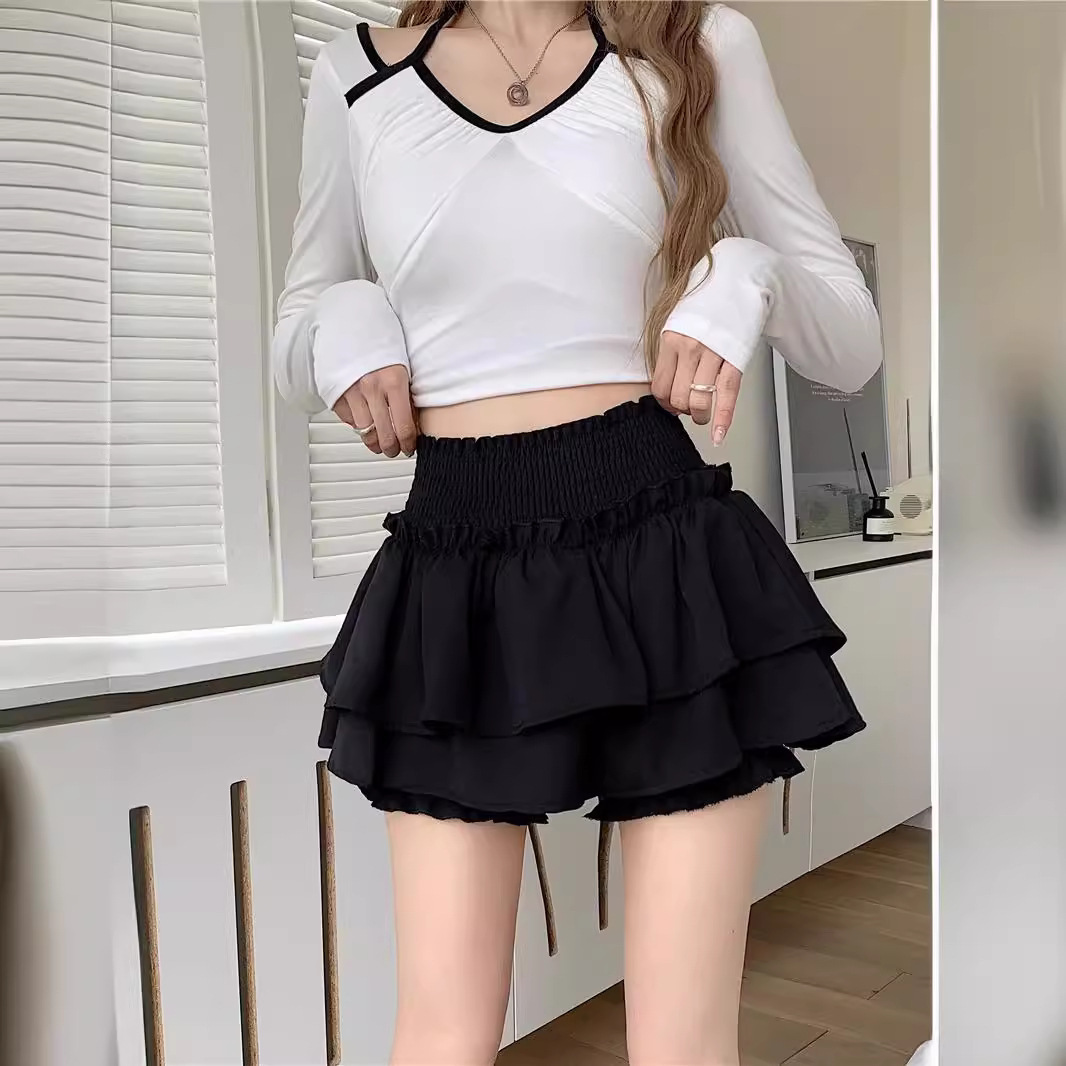 芭蕾风半身裙女夏季韩版2024新款高腰显瘦设计感甜辣蛋糕蓬蓬短裙