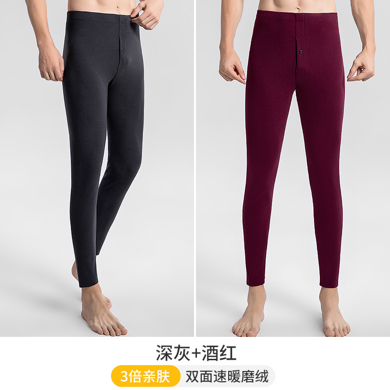 Pantalones calientes de otoño de cotton, pantalones cálidos para hombres, pantalones de algodón sin marcas de doble cara, pantalones de invierno nuevos