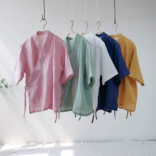 梦吅晓/苎麻改良古装茶服女装 中国风文艺上衣休闲汉服交领衬衫