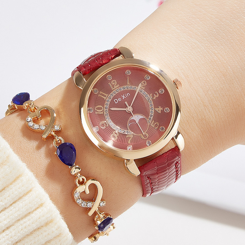 2023 nuevo reloj de mujer al por mayor impermeable reloj de cuarzo Internet celebridad mismo estilo pequeño reloj rojo moda simple reloj de mujer