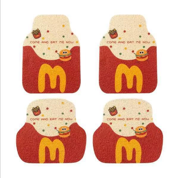 Universal Car Floor Mats with Cute Cartoon Designs, Anti-Dirt and Easy to Clean, Can Be Cut to Size, Suitable for Car Interiors