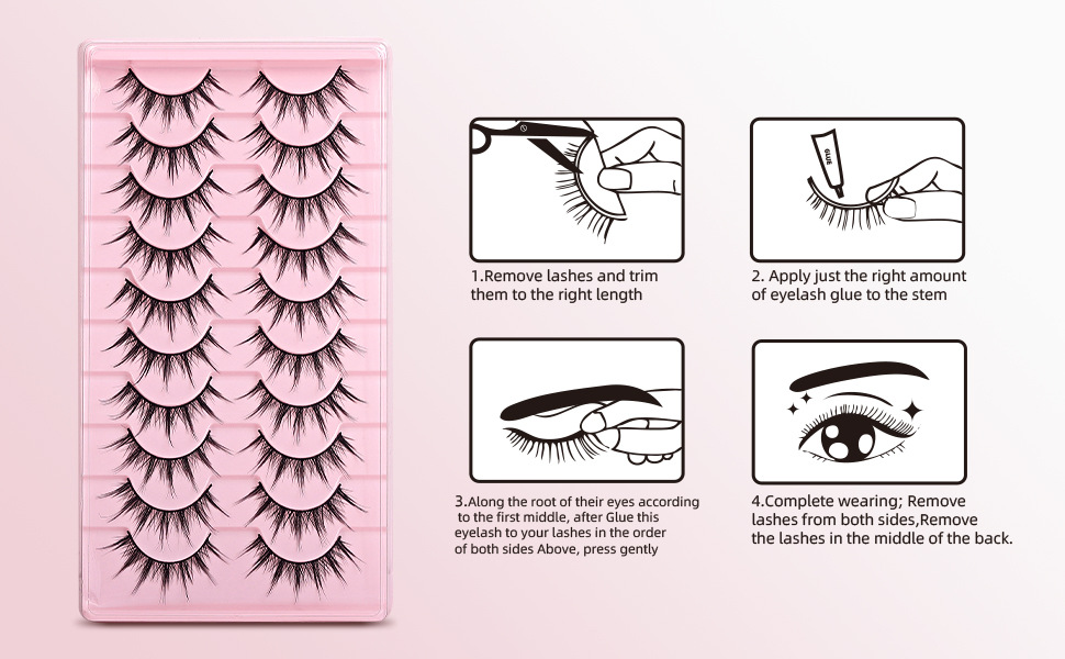 Natural Little Devil False eyelashes New 3D stereoscopic sunflower style 10-pair synthetic fiber eyelashes undefined