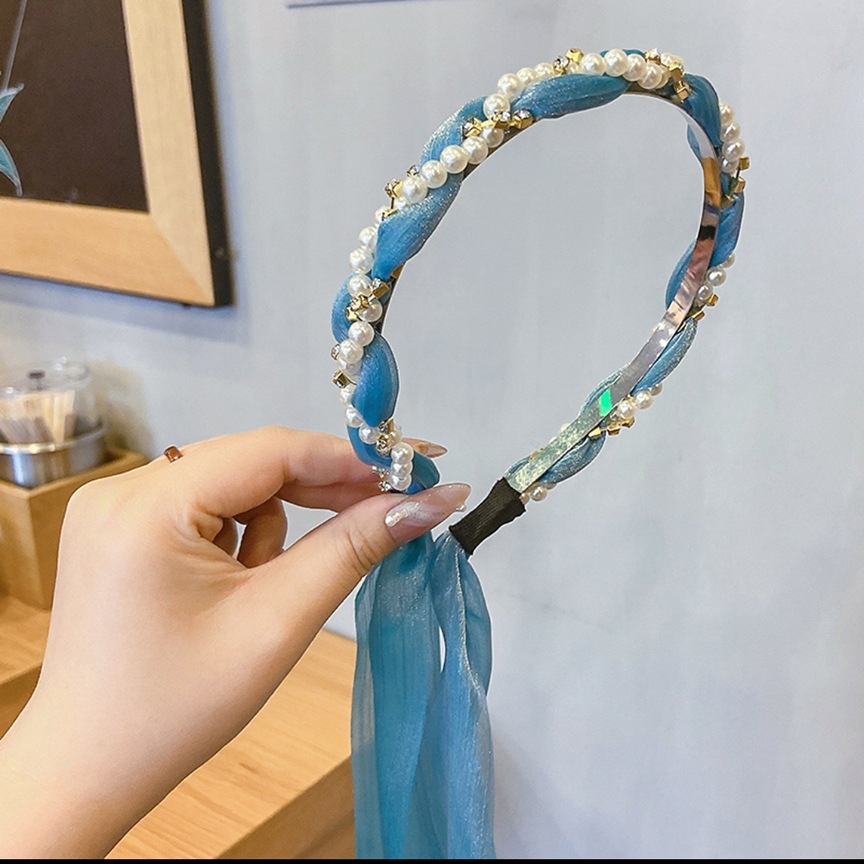 Xiangfei amantes de la tela accesorios para el cabello de alta apariencia de una sola pieza cinta de la diadema de perlas de Corea banda de pelo horquilla de hadas