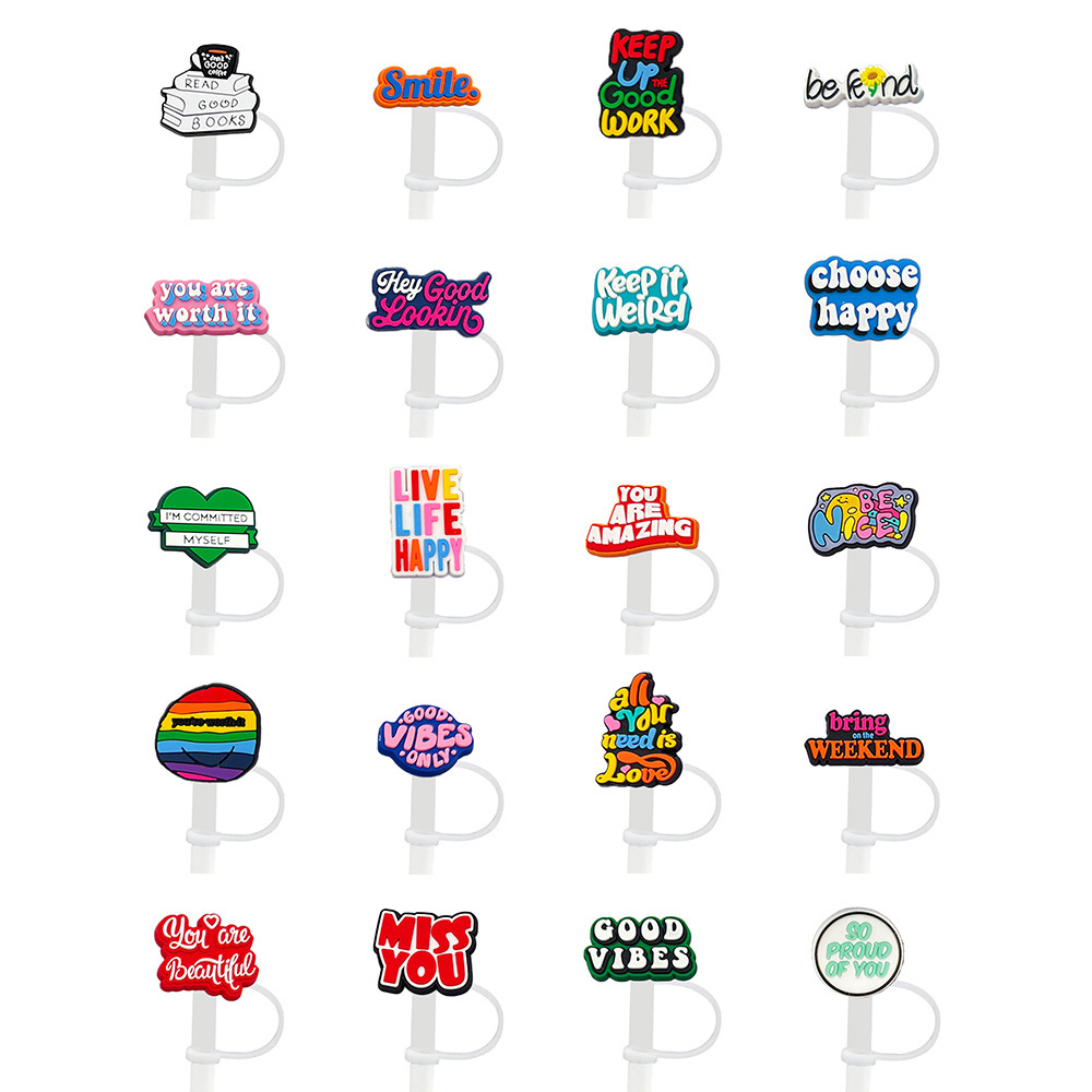 Cute Letter Silica Gel Straw Mouthpiece 1 Piece display picture 1