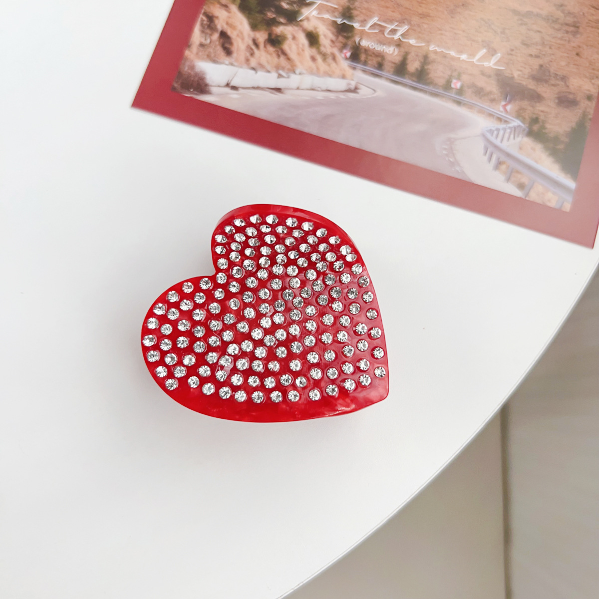 Baifeiya acetato amor pinza de pelo industria pesada horquilla de diamante Luz de lujo de alto grado de tiburón clip de San Valentín accesorios para el cabello tocado