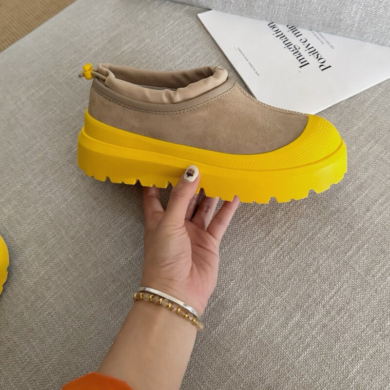 U's Winter Tasman Wang Yibo Same Style Leather and Wool Low-Top Colorful Shell Snow Boots Couple's Candy-Colored Cotton Shoes