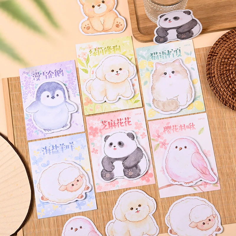 Блокнот для заметок с маленькими животными, с липкими стикерами, из бумаги, многоразовые наклейки, китайский стиль, серия милых питомцев, стикеры для заметок
