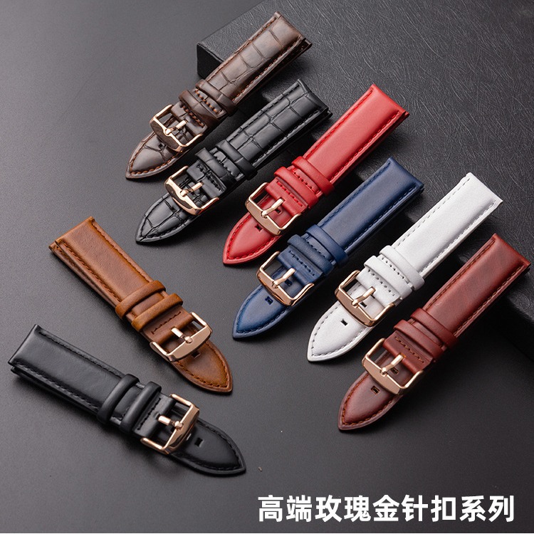 Correa al por mayor Italia primera capa de cuero de vaca reloj sustituto DW Correa hombres y mujeres pin hebilla Accesorios