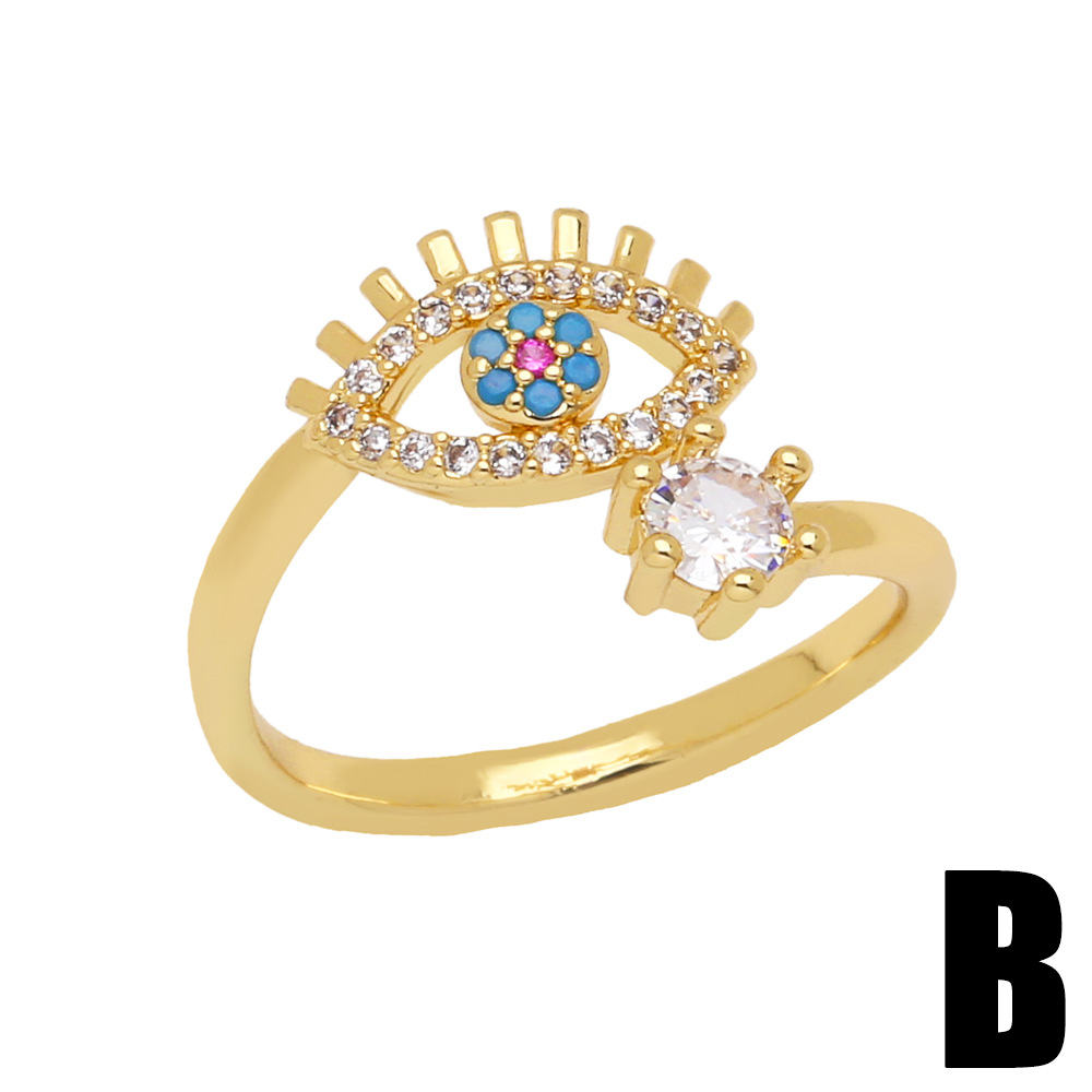 retro niche geometric circle open adjustable devilu0027s eye finger ring