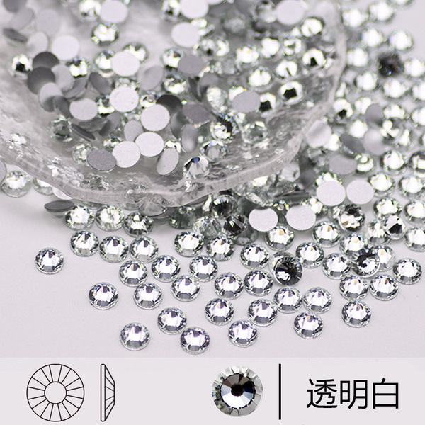 국경 색상 라운드 플랫 바닥 다이아몬드 크리스탈 유리 다이아몬드 라인 석 네일 아트 다이아몬드 diy 다이아몬드 쥬얼리 액세서리 도매