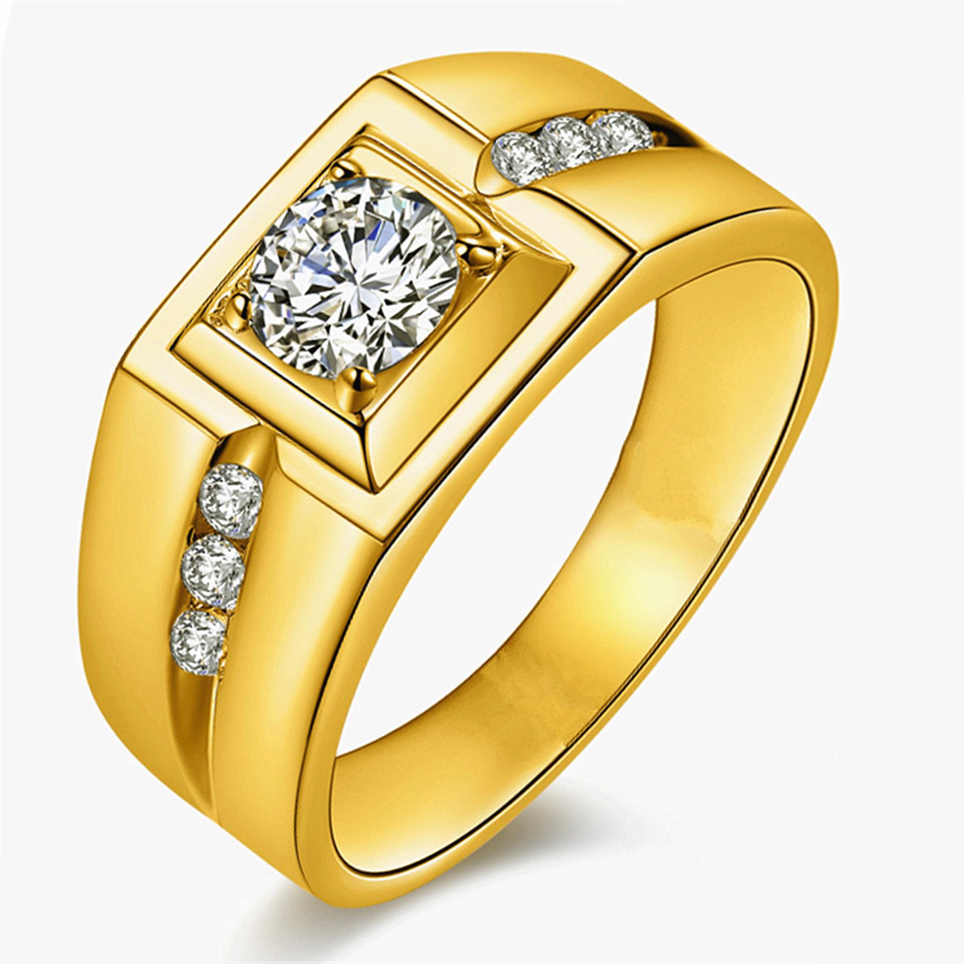 Herrenring Mit Simuliertem Diamant In Weißgold Optik_voghion.com