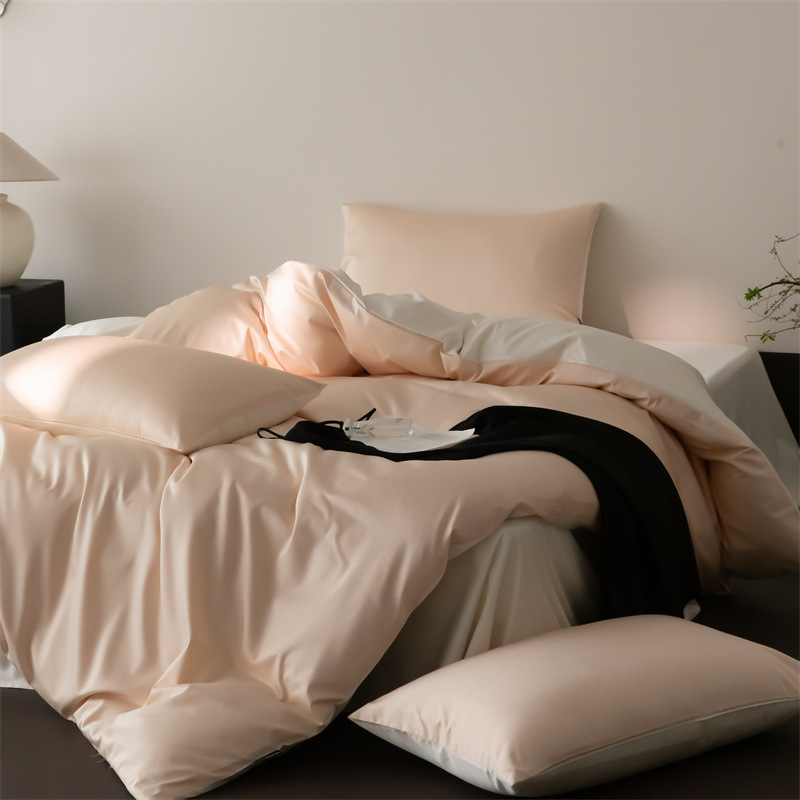 Cuatro estaciones Nantong algodón conjunto de cuatro piezas de color sólido lujo ligero alto sentido 60 algodón de lana larga delgado lujo ligero