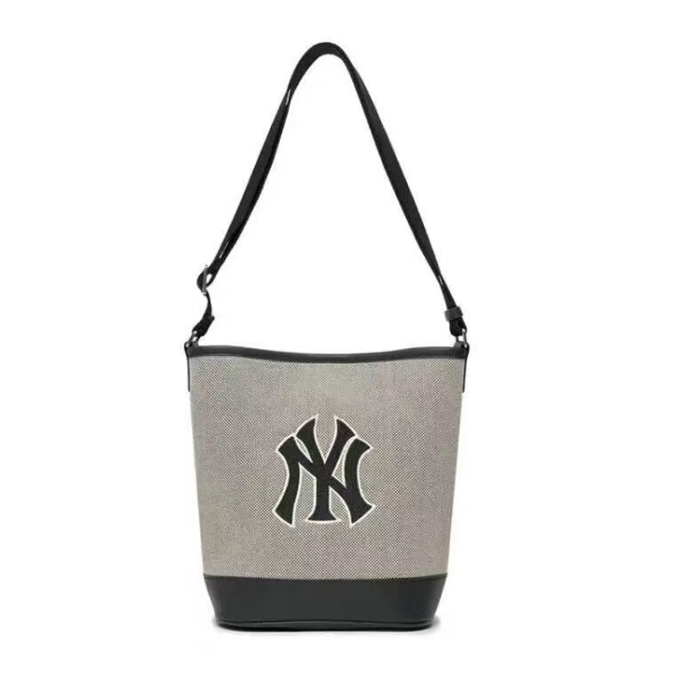Mlb Canvas Bucket 2024 Autumn and Winter Classic Embroider Ny Large Capacity Fashionable One-Shoulder Crossbody Satchel Commuter Women's Bag
