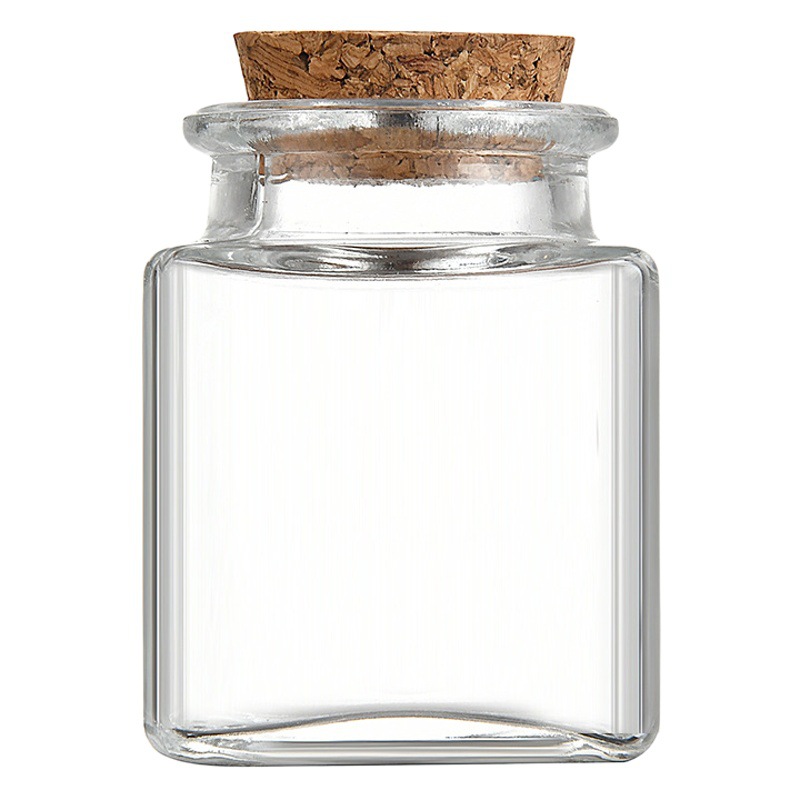 Venta al por mayor botella de vidrio pequeña botella de deseo cocina sub-botella Amazon Square pequeño tarro de condimento tarro de almacenamiento