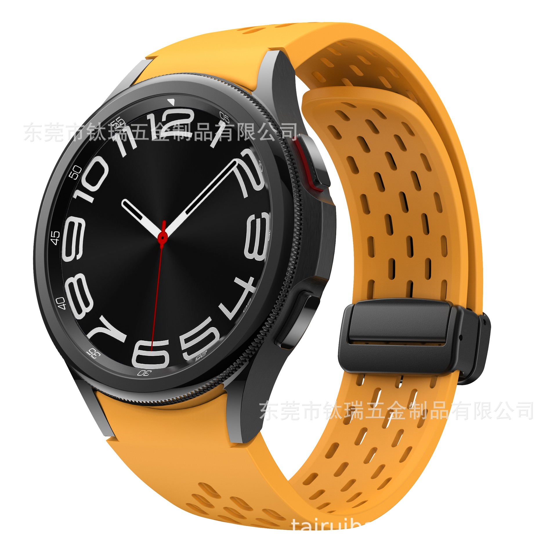 Adecuado para Samsung Galaxy watch6 correa de silicona malla transpirable watch6/5 magnética plegable hebilla Correa