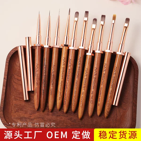Source Factory Nail Art Brush Pen Holder Model Large Square Round Flat Head Round Head Phototherapy Brush Manicurist Tool Pull Line Pen