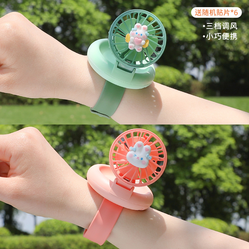 2025 nuevos estudiantes al aire libre mini usb portátil lindo ventilador de mano reloj pequeño ventilador para niños