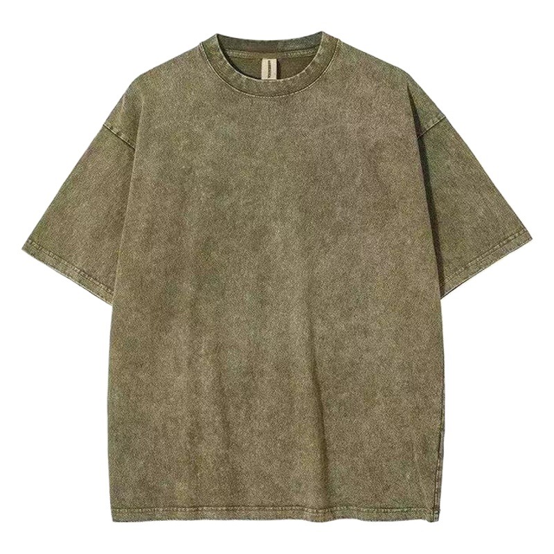 230g pesado camiseta de manga corta hombre de verano cuello redondo suelto oversize hacer vieja marca de moda chaqueta casual versátil