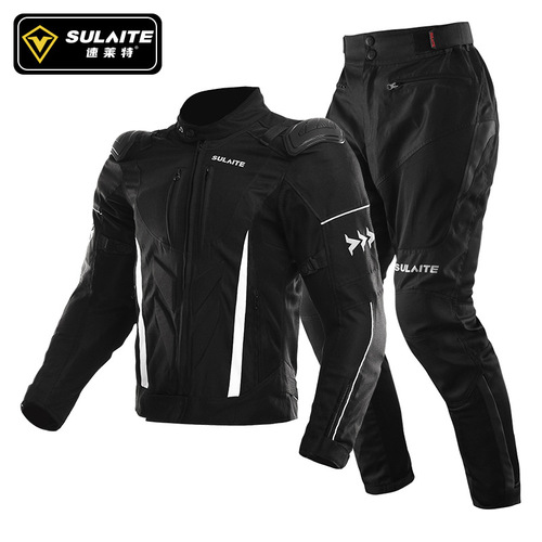 SULAITE Motorcycle Riding Suit Road Protective Racing Suit Summer Breathable Motorcycle Equipment Men's Jacket Set